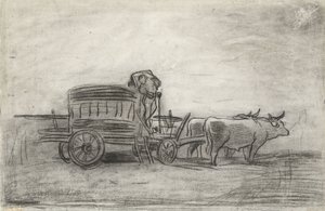 Ox Cart, Darkly Profiled Against the Sky by Charles Francois Daubigny