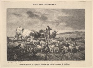 Landscape and Animals by Charles Francois Daubigny