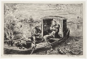 Swallowing a Meal by Charles Francois Daubigny