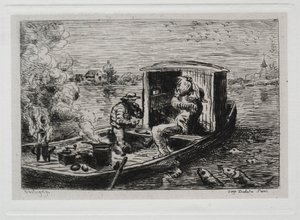 The Boat Trip: Guzzling or Lunch on the Boat, 1861