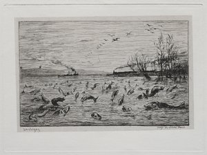The Boat Trip: Rejoicing of the Fish at the Departure of the Cabin Boy (The Fish) by Charles Francois Daubigny