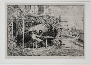 The Boat Trip: The Lunch before Going Aboard at Asnières by Charles Francois Daubigny