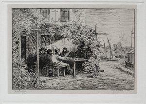 The Boat Trip: The Lunch before Going Aboard at Asnières by Charles Francois Daubigny