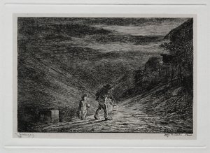 The Boat Trip: The Search for an Inn, 1861 by Charles Francois Daubigny
