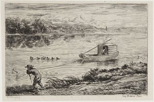 The Cabin Boy Tows the Line by Charles Francois Daubigny