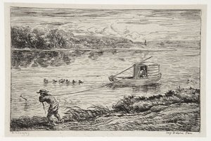 The Cabin Boy Tows the Line by Charles Francois Daubigny