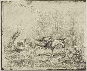 The Donkey in the Meadow by Charles Francois Daubigny