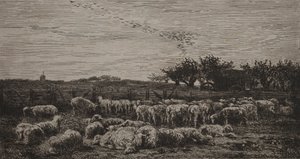 The Large Sheep-Fold by Charles Francois Daubigny