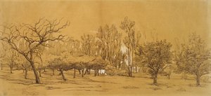 View of an Orchard at Saint-Denis by Charles Francois Daubigny