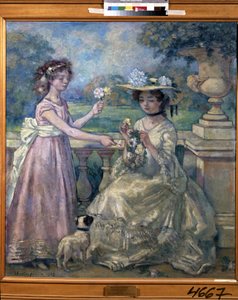 Two Girls on a Terrace