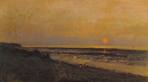 Sunset at Villerville 1874 by Charles Francois Daubigny