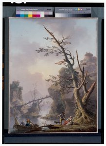 River Landscape with Fishermen Who Catch Up with Their Nets by Charles François Grenier de Lacroix