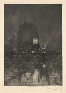 A Rainy Night, Madison Square by Charles Frederick William Mielatz