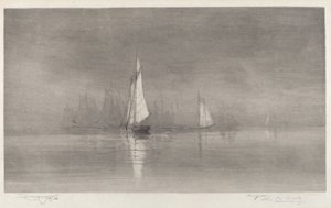 Untitled Harbor Scene with Sailboats, c. 1900