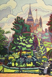 Gardens Along Victoria Embankment by Charles Ginner