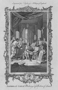 Alfred the Great making a collection of Laws
