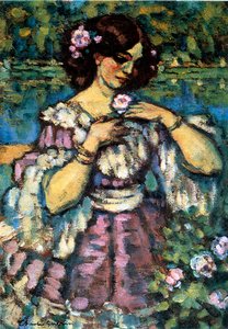 Woman with Rose by Charles Guerin