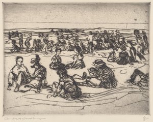 On the Beach by Charles H. Woodbury