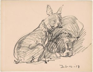 Two Dogs by Charles H. Woodbury