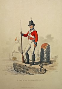 A Private of the Royal Marines, engraved by Joseph Constantine Stadler, published 1815