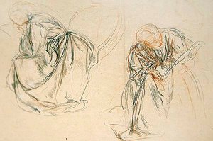 Studies of a Seated Woman Reading by Charles Haslewood Shannon