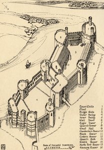 A Birds-Eye View of Caernarvon Castle, North Wales