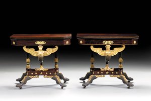 Two Classical Carved Card Tables