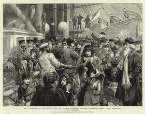 The Emigration of the Russian Jews, the Doctor examining Steerage Passengers before their Departure from Liverpool by Charles J. Staniland