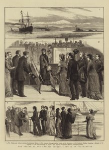 The Return of the Empress Eugenie, Arrival at Southampton by Charles J. Staniland