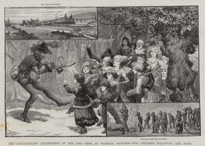 The Sexcentenary Celebration of the Pied Piper at Hamelin, Hanover, the Children following the Piper by Charles J. Staniland