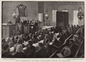 The Volksraad, or Boer Parliament House at Pretoria by Charles J. Staniland