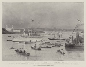 The Visit of the German Emperor to Palestine, the Royal Yacht Hohenzollern with Escort of Ships entering the Bosphorus