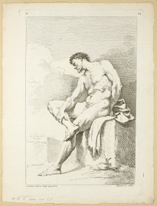 Figure, from Second Book of Academy Figures Engraved in Part by the Professors of the Royal Academy by Charles Joseph Natoire