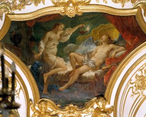 Psyche Raising His Lamp to Contemplate His Wife Eros by Charles Joseph Natoire
