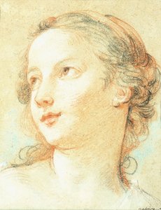 The Head of a Girl looking to the left by Charles Joseph Natoire
