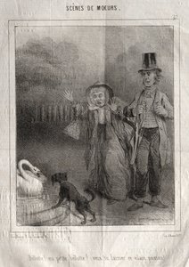 Scenes of Customs: Bellotte! My Little Bellote! Will You Leave That Ugly Fish! by Charles Joseph Traviès de Villers