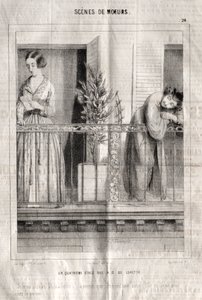 Scenes of Manners: A Fourth Floor on N. D. de Lorette Street. I think she is reading my letter... unless it is another one. She had nine at the doorman