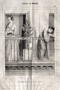 Scenes of Manners: A Fourth Floor on N. D. de Lorette Street. I Think She Reads My Letter by Charles Joseph Traviès de Villers