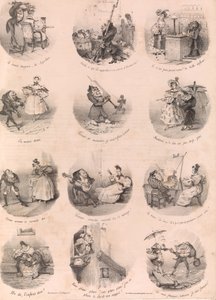 Twelve Satirical Vignettes by Charles Joseph Traviès de Villers