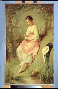 Young Girl with a Nest by Charles Joshua Chaplin