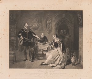 Signing of the Death Warrant of Lady Jane Grey by Charles Kennedy Burt