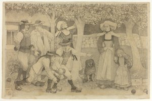Petanque Players in Brittany by Charles Laval