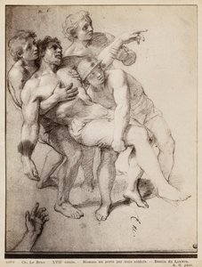Half Naked Man Supported by Three Men, Study for 