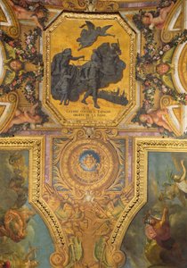 War for the Rights of the Queen in 1667, Ceiling Painting from the Galerie des Glaces by Charles Le Brun