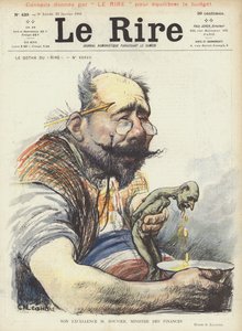 His Excellency Mr Rouvier, Minister of Finance. Illustration for Le Rire