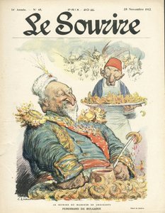Illustration by Charles Leandre for the Cover of Le Smile, No. 48, 28/11/12 - The Smile of the Croissants Eater by Charles Leandre