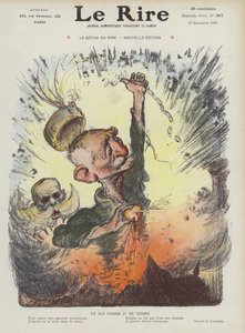 King Peter I of Serbia (Illustration for Le Rire) by Charles Leandre