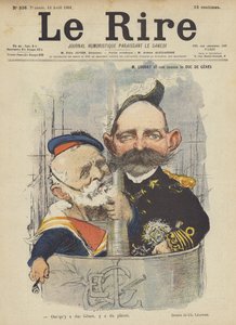 Loubet and his cousin the Duke of Genoa, Illustration for Le Rire by Charles Leandre