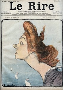 Portrait of the singer Yvette Guilbert (1865-1944) - Cartoon by Charles Leandre in 
