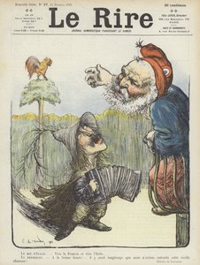 The King of Italy and the President of France. Illustration for Le Rire by Charles Leandre